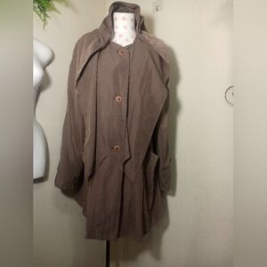 Gallery Brown Trench Coat with Relaxed Fit and Lapel Collar